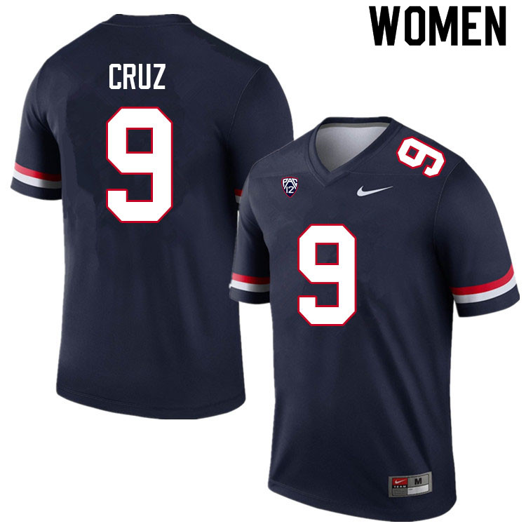Women #9 Gunner Cruz Arizona Wildcats College Football Jerseys Sale-Navy - Click Image to Close
